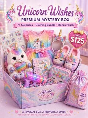 🦄 Unicorn Wishes Premium Mystery Box ✨ 7+ Surprises • Clothing Bundle + Bonus
